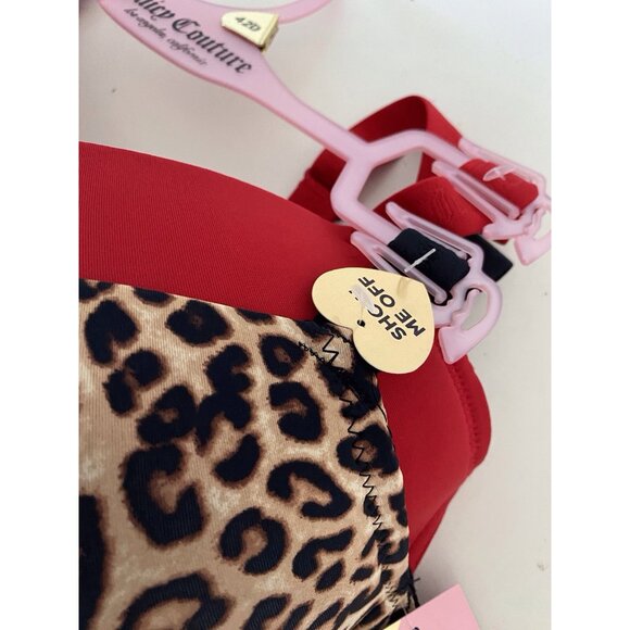 2 Pack Juicy Couture Bra Show Me Off Lined JC2801 Leopard Print Red Size 42D NEW - Picture 4 of 11